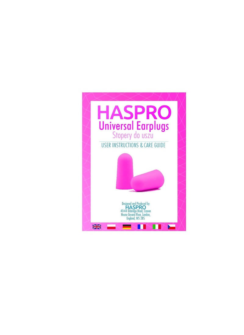 HASPRO - HASPRO Ultra Soft Foam Earplugs, Best Earplugs for Noise Canceling, Snoring, Work, DIY, Noise Reduction SNR 38dB (Pack of 10, Pink) - Image 1