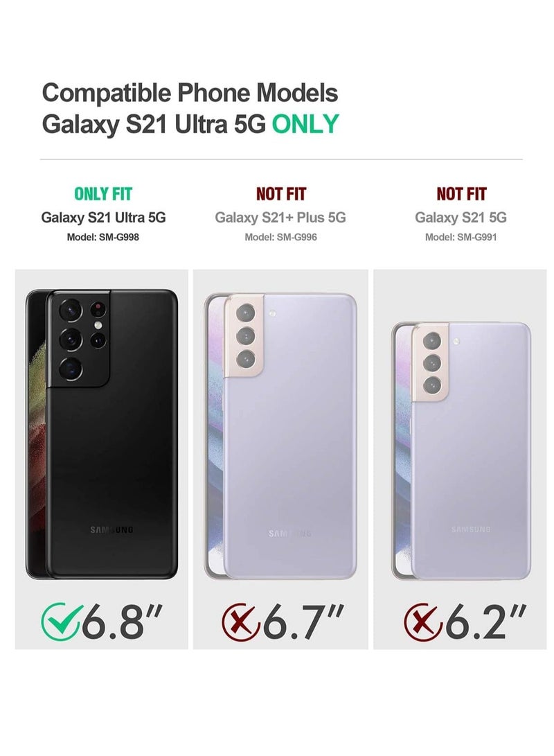 MIGOFAST Samsung Galaxy S21 Ultra Mag-safe Case Support Wireless Charging Galaxy S21 Ultra Magnetic Cover Soft TPU Shockproof Camera Lens Protective Case Black - Image 2