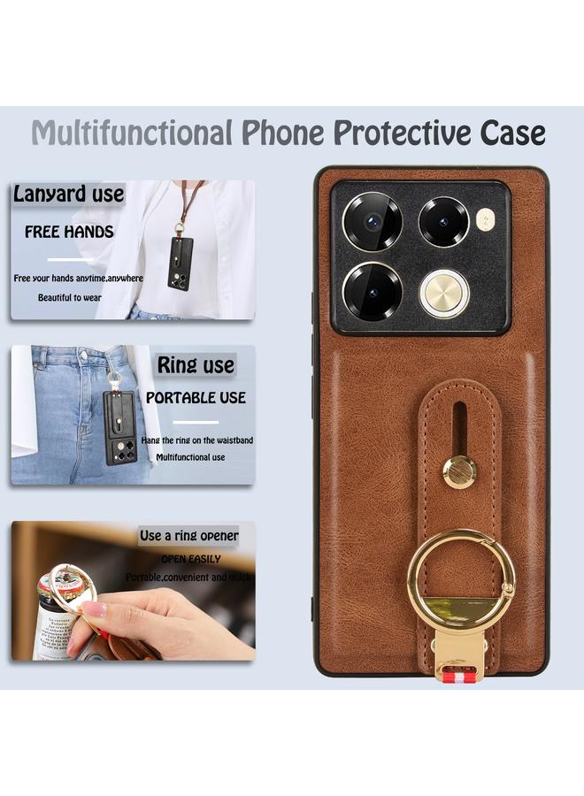 Zaboon Case For Infinix Note 40 Pro 5G X6851 Wristband Leather Back Phone Case - Image 3