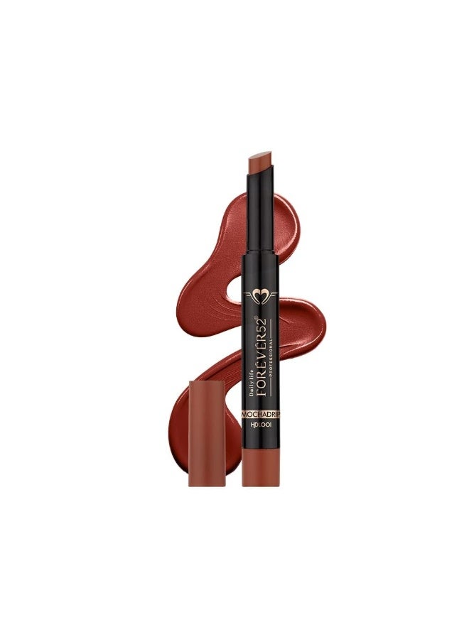 Daily Life Forever52 Hydra Lipstick, Semi-Matte Finish| Enriched with Hyaluronic Acid, Vitamin E & UVB Filter| 97% Lip Darkness Reduction | Vegan & Cruelty Free (MOCHADRIP-01, 2g) - Image 1