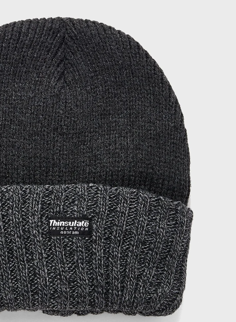 Robert Wood Turn Up Ribbed Thinsulate Lined Winter Beanie