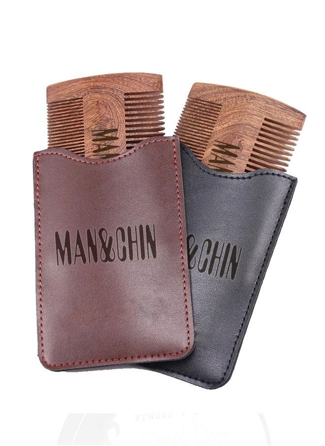 MAN&CHIN Beard Comb - Black And Brown 
