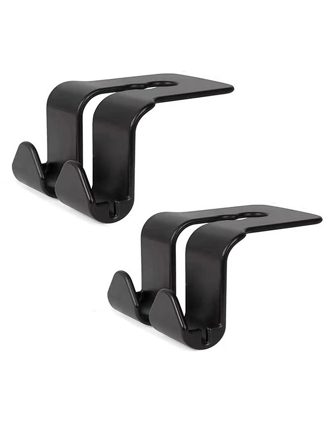 Generic Car Headrest Hooks 2 Pieces Set, Each with Two Hooks, Phones Bracket Car Back Seat Bags Clothes Umbrella Hangers Car Accessories  - Image 1