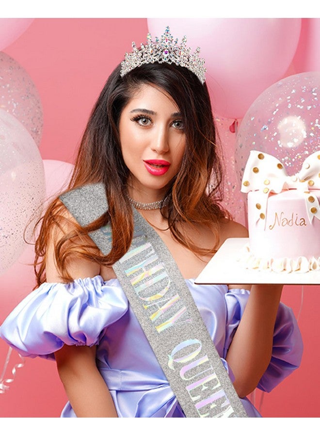 كوسايد COCIDE "ملكة عيد الميلاد" وشاح عيد ميلاد للنساء، تيجان عيد ميلاد للفتيات، مجموعة ديكورات عيد الميلاد، عصابة رأس مرصعة بأحجار الراين، إكسسوارات شعر، تاج لامع لمستلزمات الحفلات - Image 2