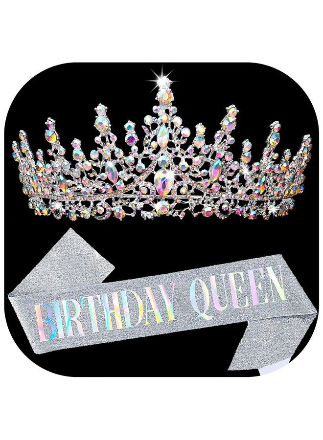 كوسايد COCIDE "ملكة عيد الميلاد" وشاح عيد ميلاد للنساء، تيجان عيد ميلاد للفتيات، مجموعة ديكورات عيد الميلاد، عصابة رأس مرصعة بأحجار الراين، إكسسوارات شعر، تاج لامع لمستلزمات الحفلات - Image 1