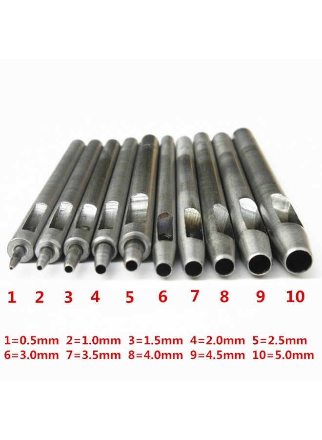 YankMooM Steel Leather Punch Tool Kit, 10 Sizes (0.5-5.0mm) for Belt, Wallet, Bag, Crafting | Heavy-Duty Hole Puncher Set with Case, Professional Leatherworking Tools for DIY & Repair  - Image 3