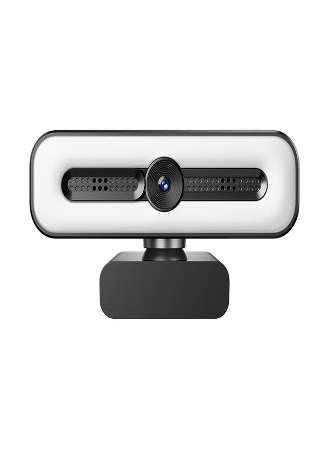 4K UHD Ring Light Webcam for PC, 1080P 60FPS Web Camera with Dual AI Noise-Cancelling Mics, Auto Light Correction, Privacy Cover, 73°FOV, PDAF Autofocus, Privacy Cover, for Streaming, Conference, Zoom
