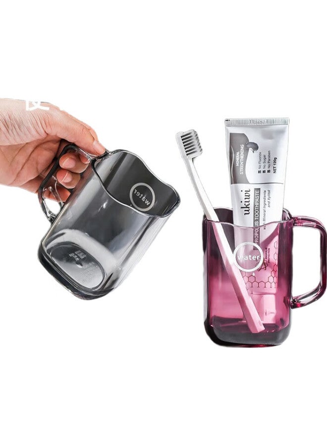 JAJALIN Toothbrush Cup, Mouthwash Cup, Acrylic Household Toiletry Cup Toothbrush Cup, Transparent Gray - Image 3