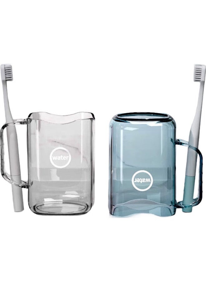 JAJALIN Toothbrush Cup, Mouthwash Cup, Acrylic Household Toiletry Cup Toothbrush Cup, Transparent Gray - Image 1