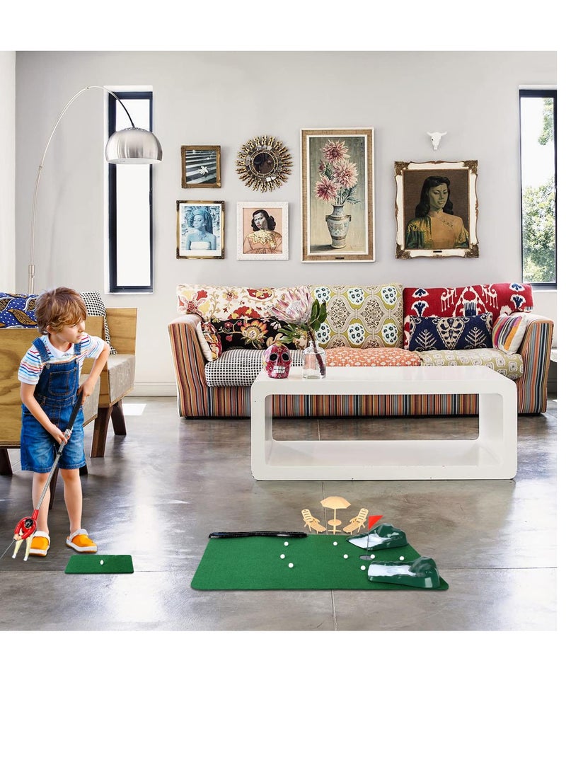 Zikra Mini Golf Games Indoor Mini Golf Toys Practice Equipment Golf Decompression Toys Funny Clubs Toys Golf Course Backyard Set Complete Mini Golf for Home Easy Set Up - Image 4