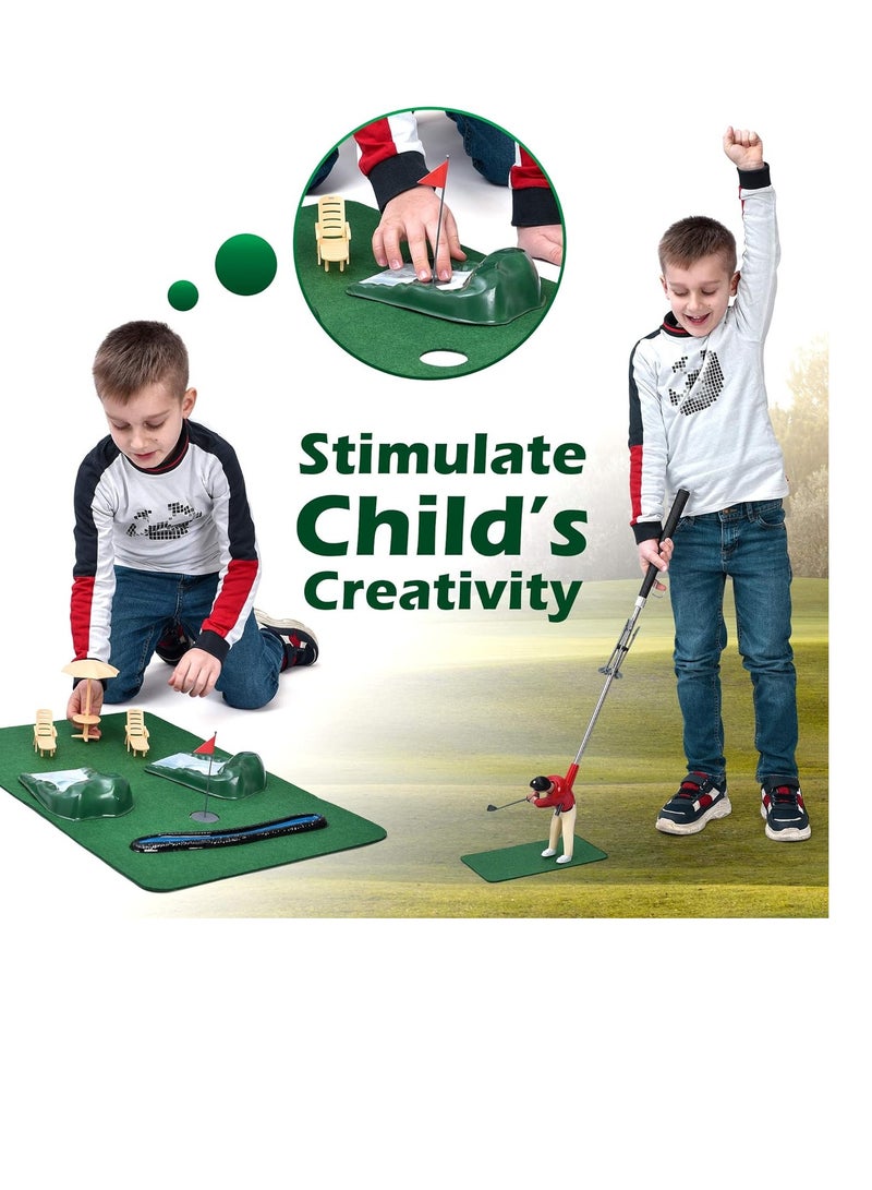 Zikra Mini Golf Games Indoor Mini Golf Toys Practice Equipment Golf Decompression Toys Funny Clubs Toys Golf Course Backyard Set Complete Mini Golf for Home Easy Set Up - Image 5