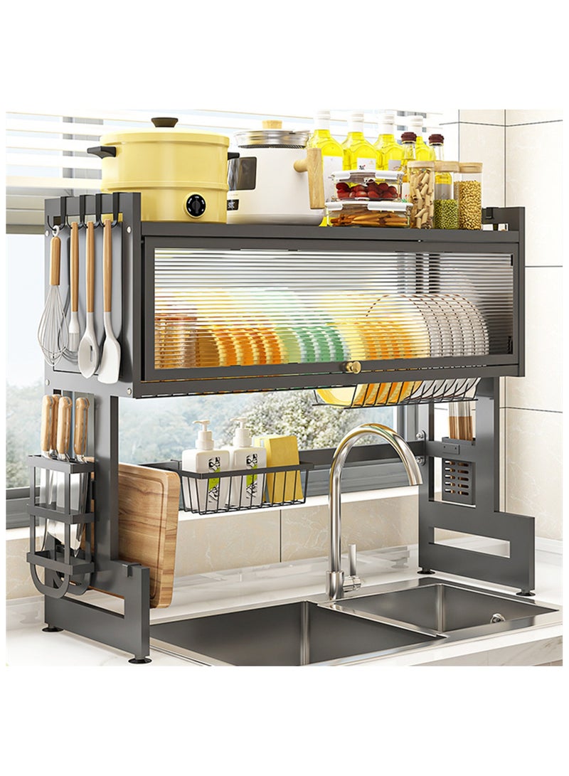 Dish Drying Rack,Dish Rack,Cutlery rack above sink, with knife holder and cutting board holder,for Kitchen and restaurant