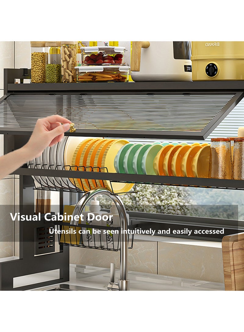 Dish Drying Rack,Dish Rack,Cutlery rack above sink, with knife holder and cutting board holder,for Kitchen and restaurant