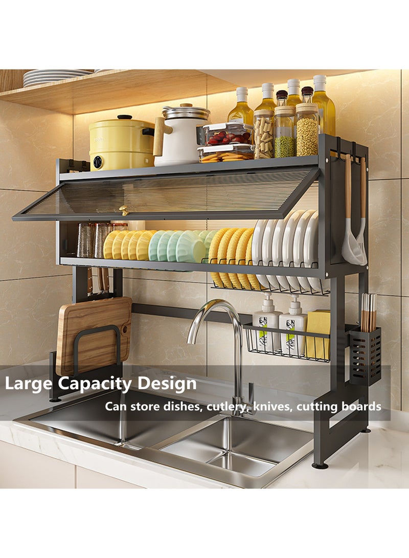 Dish Drying Rack,Dish Rack,Cutlery rack above sink, with knife holder and cutting board holder,for Kitchen and restaurant