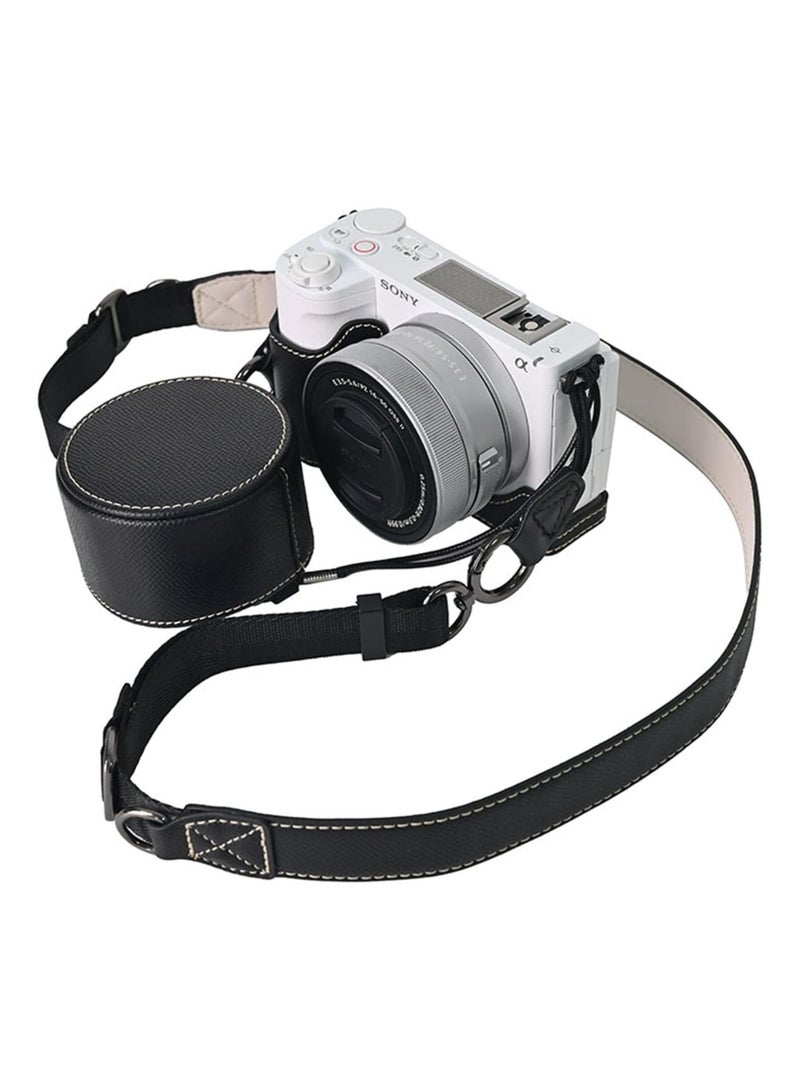 عام حقيبة كاميرا واقية لكاميرا عديمة المرآة من طراز SONY ZV-E10II وغطاء كاميرا نصف قشرة من طراز ZV-E10II من طراز SONY ZVE10II بغطاء عدسة أمامية مقاس 16-50 مم وحزام كتفي - Image 1