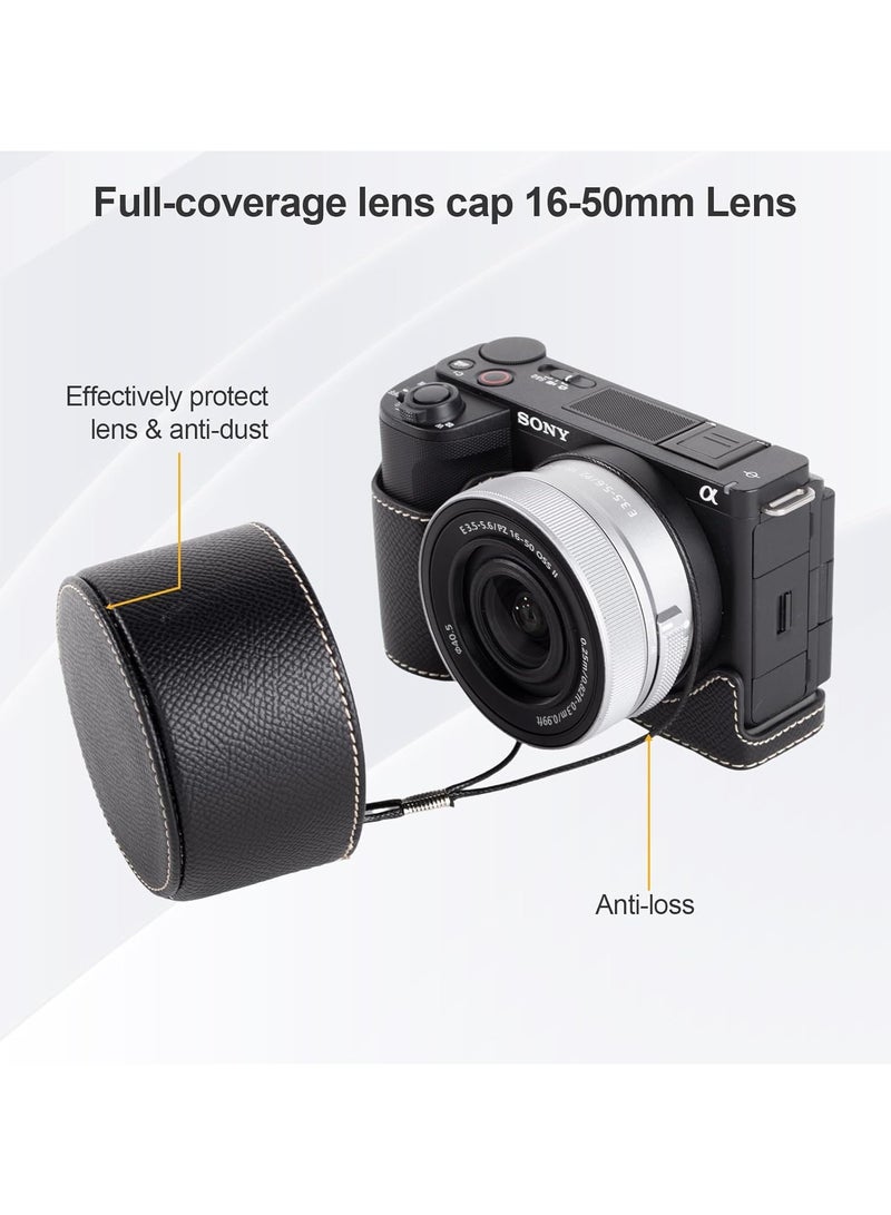 عام حقيبة كاميرا واقية لكاميرا عديمة المرآة من طراز SONY ZV-E10II وغطاء كاميرا نصف قشرة من طراز ZV-E10II من طراز SONY ZVE10II بغطاء عدسة أمامية مقاس 16-50 مم وحزام كتفي - Image 4