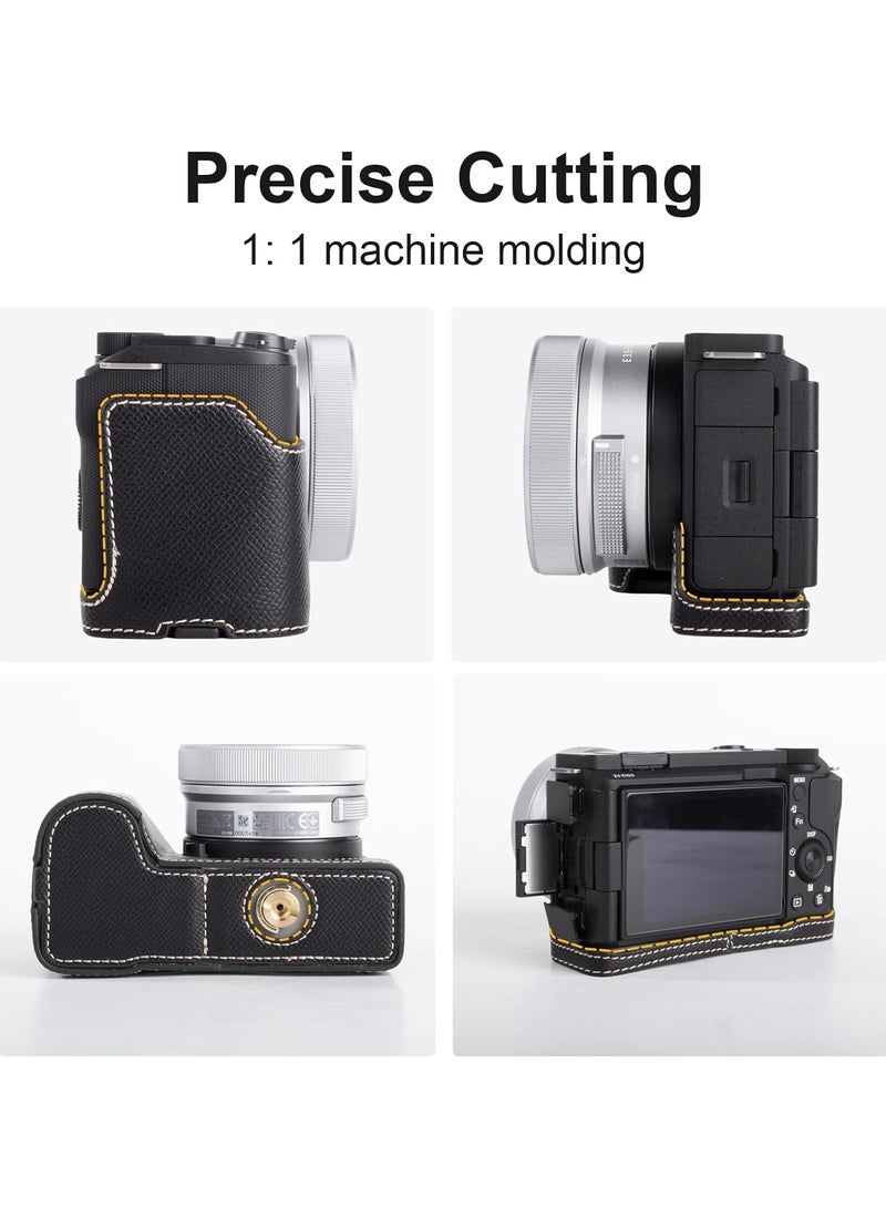 عام حقيبة كاميرا واقية لكاميرا عديمة المرآة من طراز SONY ZV-E10II وغطاء كاميرا نصف قشرة من طراز ZV-E10II من طراز SONY ZVE10II بغطاء عدسة أمامية مقاس 16-50 مم وحزام كتفي - Image 3