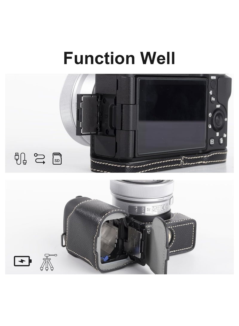 عام حقيبة كاميرا واقية لكاميرا عديمة المرآة من طراز SONY ZV-E10II وغطاء كاميرا نصف قشرة من طراز ZV-E10II من طراز SONY ZVE10II بغطاء عدسة أمامية مقاس 16-50 مم وحزام كتفي - Image 5