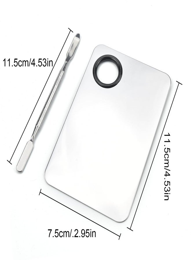 Makeup Mixing Palette, Stainless Steel Makeup Palette, Professional Cosmetic Mixing Makeup Palette Spatula Makeup Artist Tool - Image 3