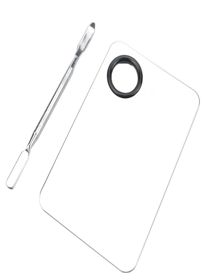 Makeup Mixing Palette, Stainless Steel Makeup Palette, Professional Cosmetic Mixing Makeup Palette Spatula Makeup Artist Tool - Image 1