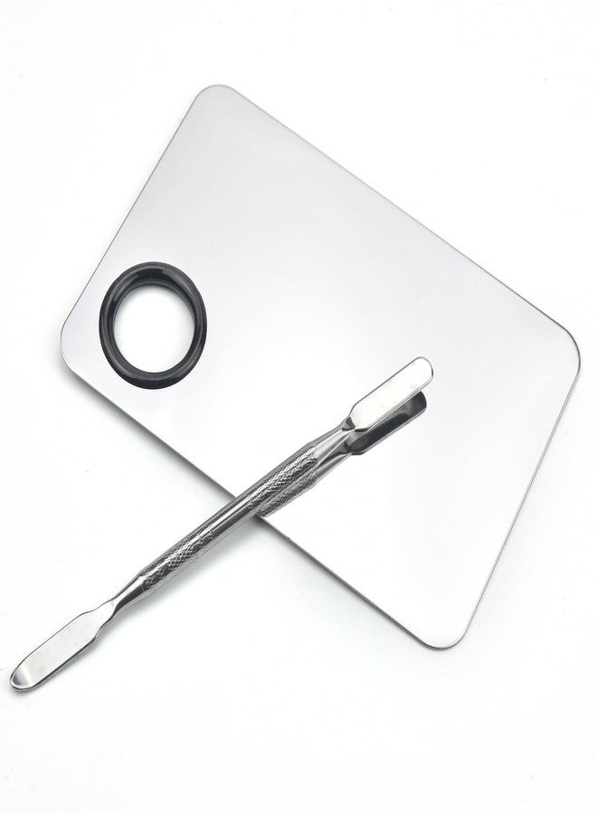 Makeup Mixing Palette, Stainless Steel Makeup Palette, Professional Cosmetic Mixing Makeup Palette Spatula Makeup Artist Tool - Image 2