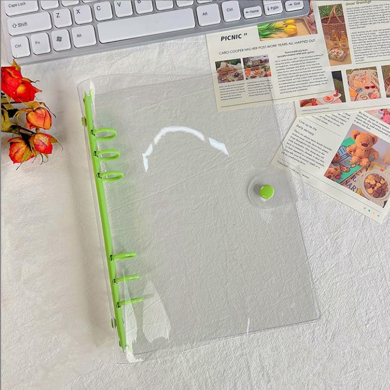 SICCOMA A5 6-Ring Binder Cover PVC Clear A5 Planner Cover Notebook Binder Refillable Notebook Shell (6.7”x9.2”) for Round-Ring Planner Pages (Inner Paper Not Included) - Image 5