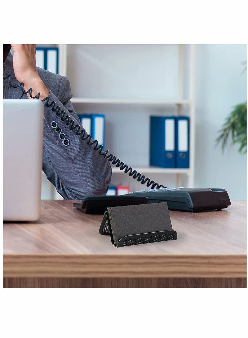 SYOSI Card Holders, Metal Mesh Business Card Holder, Card Holder for Desk, Card Holder for Business Cards, Desk Card Holder, Business Card Stand, Business Card Display, for Office, 3 Pack, (Black) - Image 5