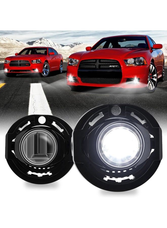 LitMiRaCle Fog Light Set for Dodge Charger and Chrysler 300 2015-2019 / Jeep Grand Cherokee 2014-2016 / Chrysler Pacifica 2017-2020,DRL LED Fog Light Clear Lens - Image 1