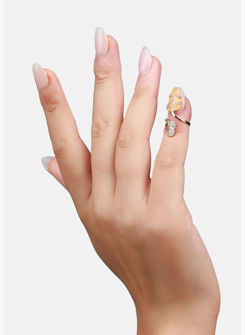 SOHI Gold Plated Designer Stone Western Wear Nail Ring For Women