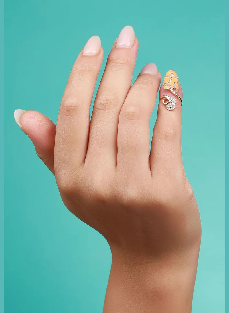 SOHI Gold Plated Designer Stone Western Wear Nail Ring For Women