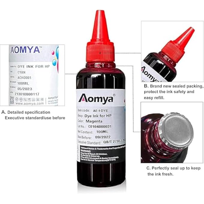 3 BOTTLES BLACK DYE INK INK CARTRIDGES UNIVERSAL PRINTER REFILL INK 300ML REPLACEMENT FOR HP CANON EPSN LEXMARK BROTHER REFILLABLE INK CARTRIDGES CISS CIS SYSTEM, 100ML X 3 - Image 2