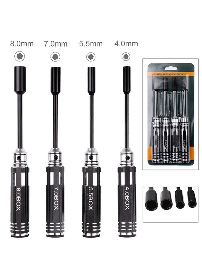 Hobbypark Hobbypark Hex Nut Driver Set Hexagonal Head Nut Drivers 4.0 5.5 7.0 8.0mm Hex Wrench, 17mm Wheel Wrench, RC Screw Tray RC Tools Kit for RC Car Traxxas Arrma Axial SCX10 Redcat Racing  - Image 2
