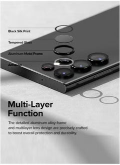 JAJEEK Samsung Galaxy S24 Ultra 5G 2024 Premium Camera Lens Film Protector Shield (MLHICR) – Clear/Black – Ultra-Clear HD Glass Lens Guard, Scratch-Resistant, Anti-Fingerprint, Easy Bubble-Free Installation, Full Camera Coverage, Durable & Lightweight  - Image 2