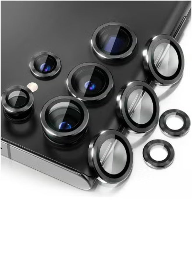 JAJEEK Samsung Galaxy S24 Ultra 5G 2024 Premium Camera Lens Film Protector Shield (MLHICR) – Clear/Black – Ultra-Clear HD Glass Lens Guard, Scratch-Resistant, Anti-Fingerprint, Easy Bubble-Free Installation, Full Camera Coverage, Durable & Lightweight - Image 1