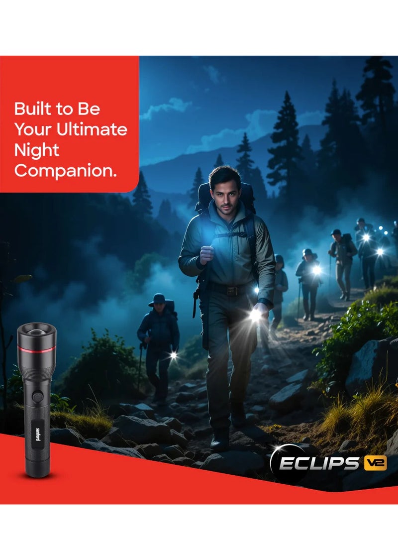 Sanford Rechargeable LED Searchlight - LED Torch with 1800 Meters Range, Portable Design & 5.4 Hours Working Perfect for Camping Bicycle Hiking & Emergency 1000Lumens, Zoom + 5 Function Lighting Modes (SFG4674SL) - Image 5