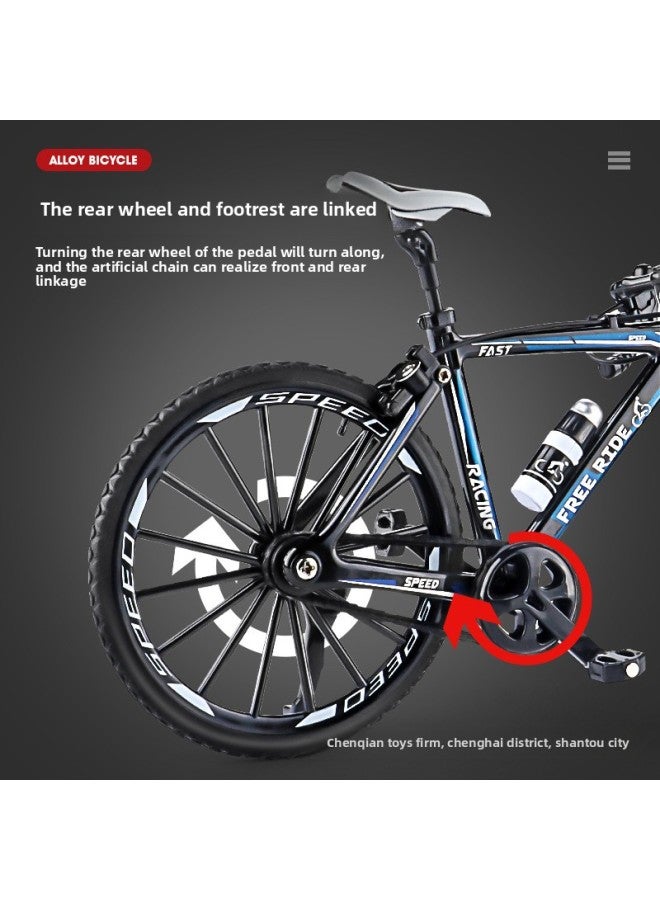 Car To 1:8 Folding Mountain Bike Model Simulation Bicycle Boy Toy Elbow Road Sports Bicycle-Color:Blue -1:8 Flatland Mountain Bike-Boxed  - Image 4