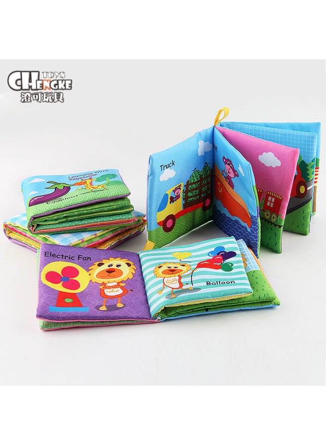 Baby Cloth Book Early Education Toy Baby English Cognition Palm Book Tear Not To Rip With Ring Paper Bb Call - Image 5