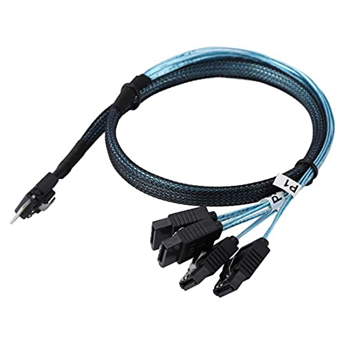 chenyang CY Slim Line SAS 4.0 SFF-8654 4i 38 Pin Host to 4 SATA 7 Pin Target Hard Disk Fanout Raid Cable 50cm - Image 3