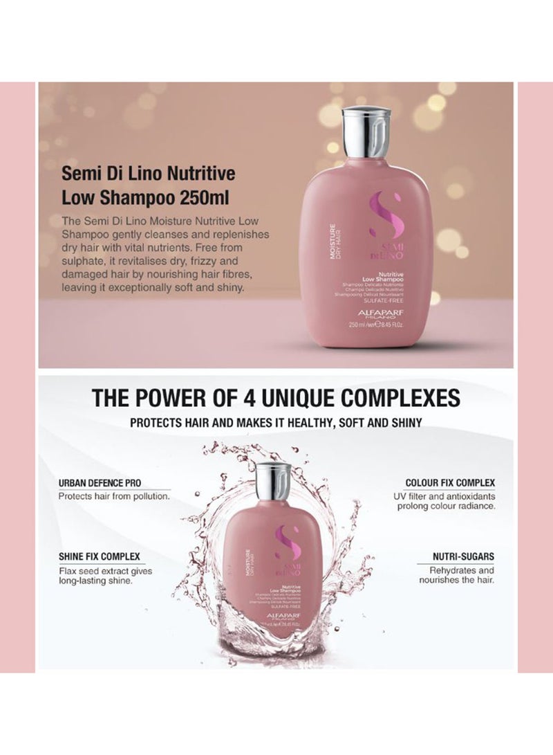 ALFAPARF Milano Semi di Lino Moisture Nutritive Low Shampoo, 250 ml - Image 4