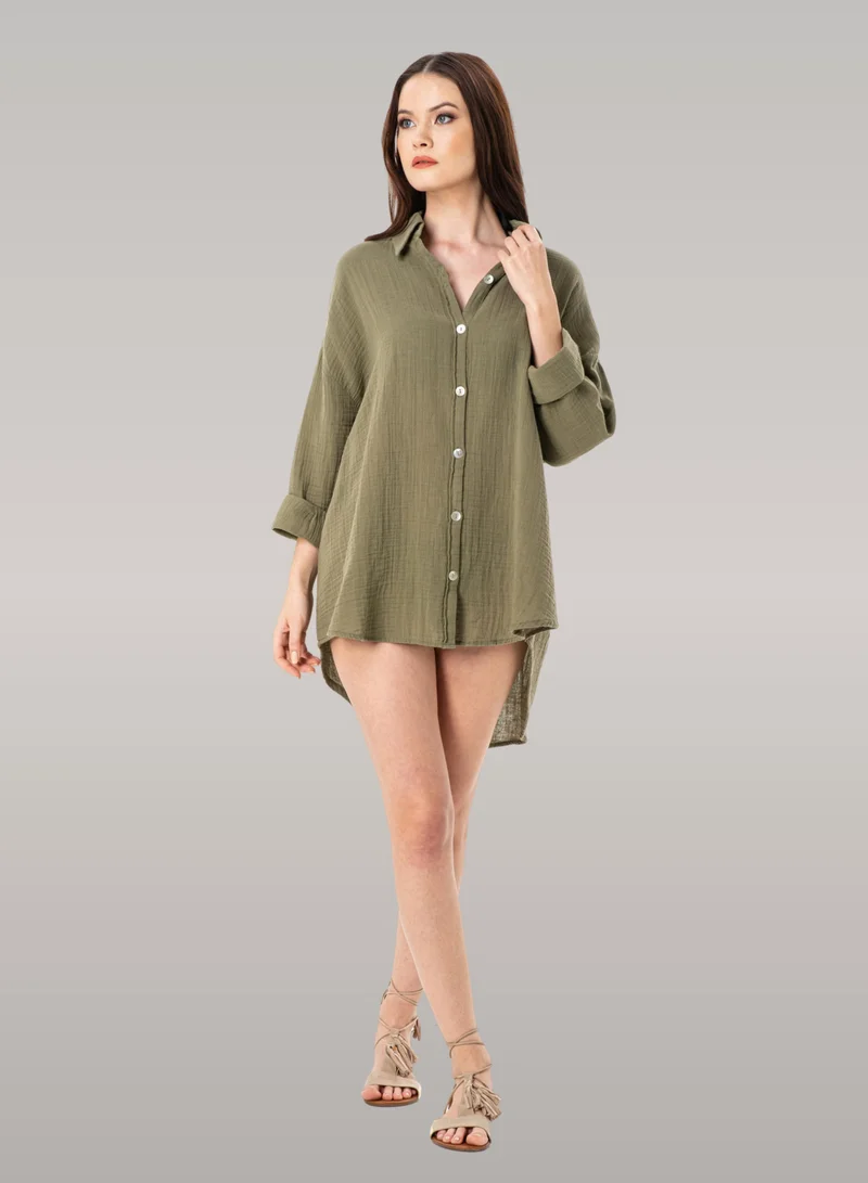 Just Nature Relaxed Fit Shirt with Perlamutr Buttons