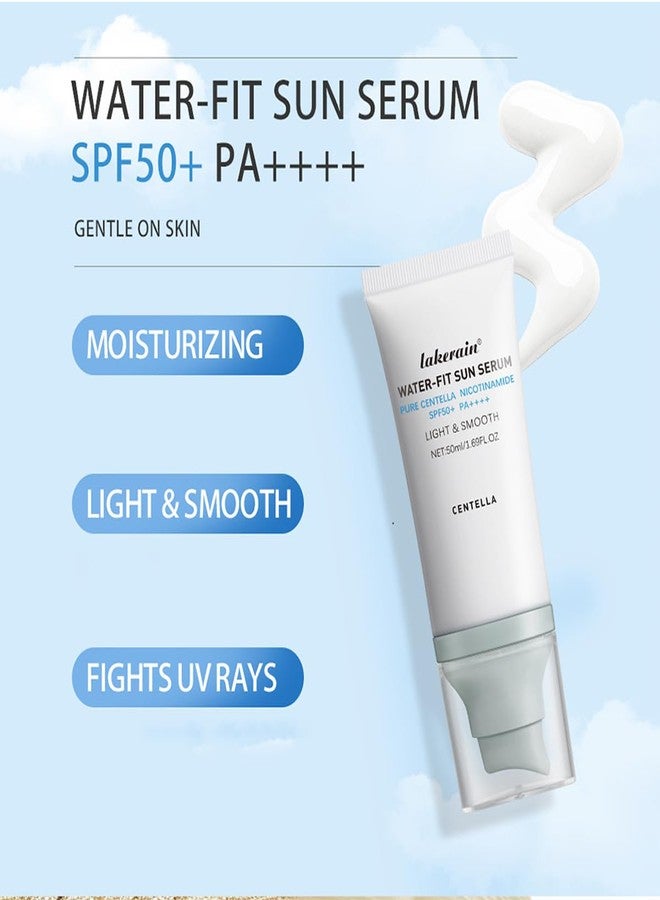 wenfeng Centella Sunscreen SPF 50,Centella Hyalu Cica Water-Fit Sun Serum,2 Pcs - Image 4