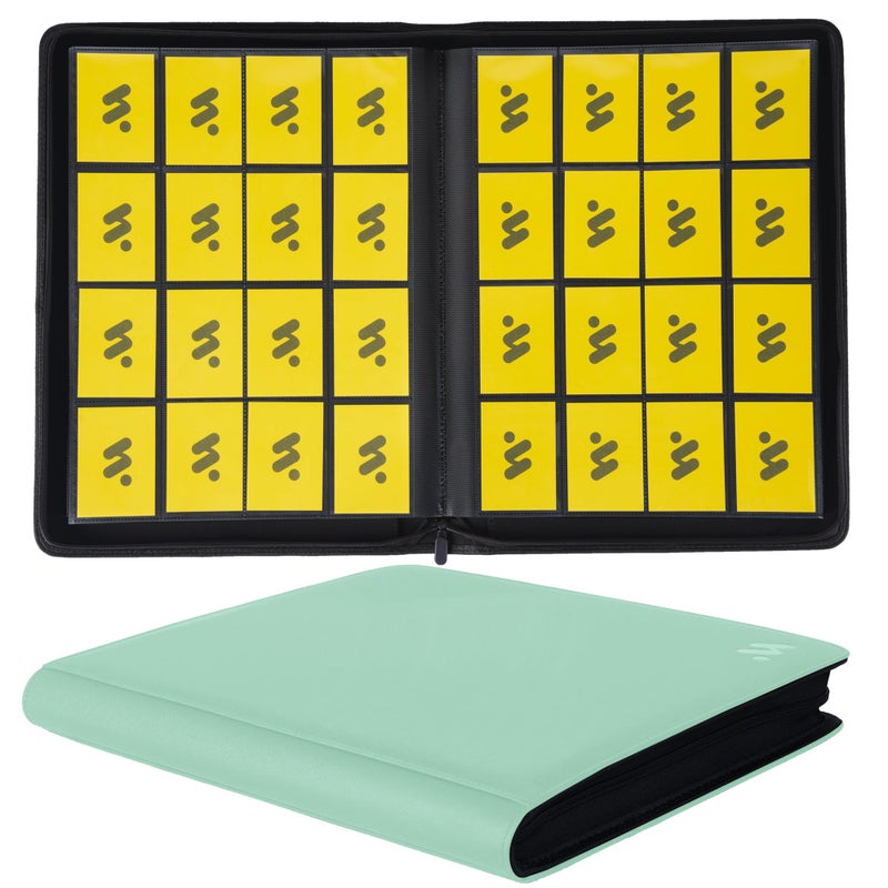 MORABTO Premium 1000+ Pockets Card Binder,16 Pockets Trading Card Binder Ringless Side Loading Trading Card Album Folder for TCG - Light Green - Image 1