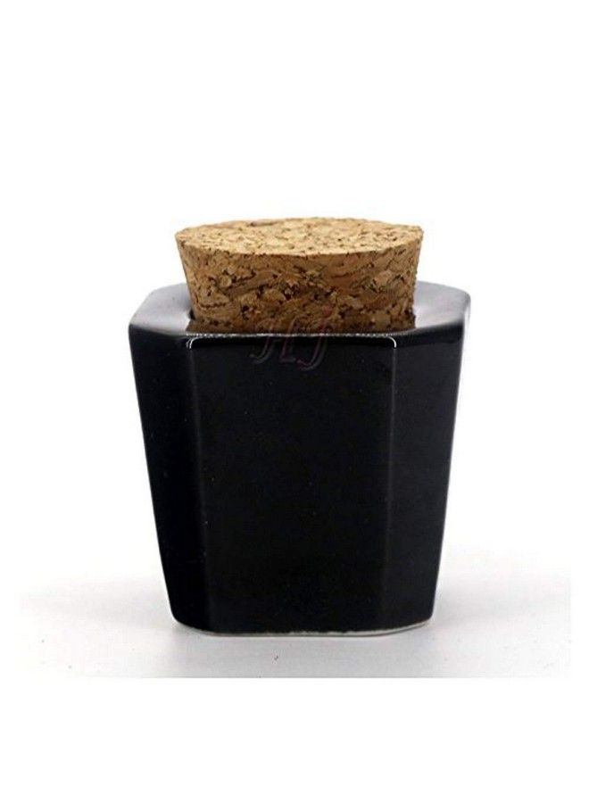 esowemsn 2Pcs Black And White Porcelain Nail Art Acrylic Dappen Dish Liquid Powder Container Case Bottle Holder Nail Beauty Acceesories - Image 4