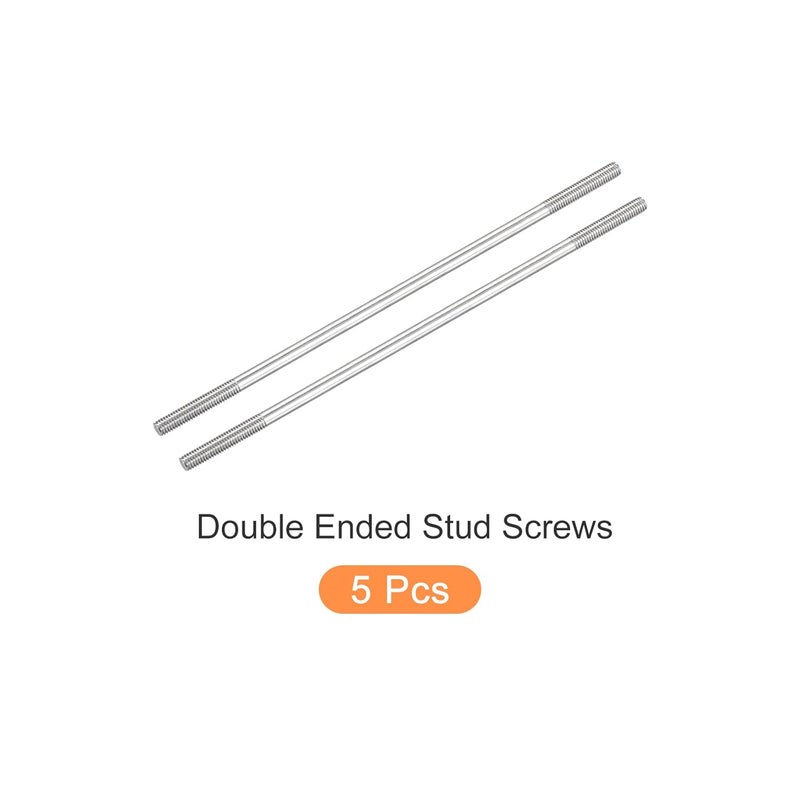 METALLIXITY Double Ended Stud Screws (M6 Thread 130mm Length) 5pcs, 304 Stainless Steel Dual Threaded Rod Bolts - for House Maintenance - Image 5