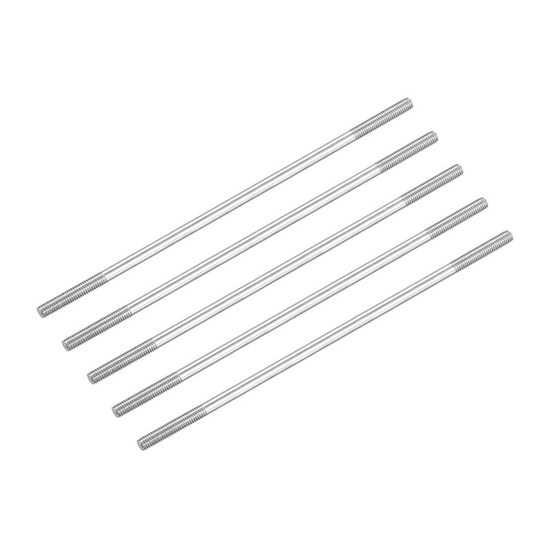 METALLIXITY Double Ended Stud Screws (M6 Thread 130mm Length) 5pcs, 304 Stainless Steel Dual Threaded Rod Bolts - for House Maintenance - Image 1