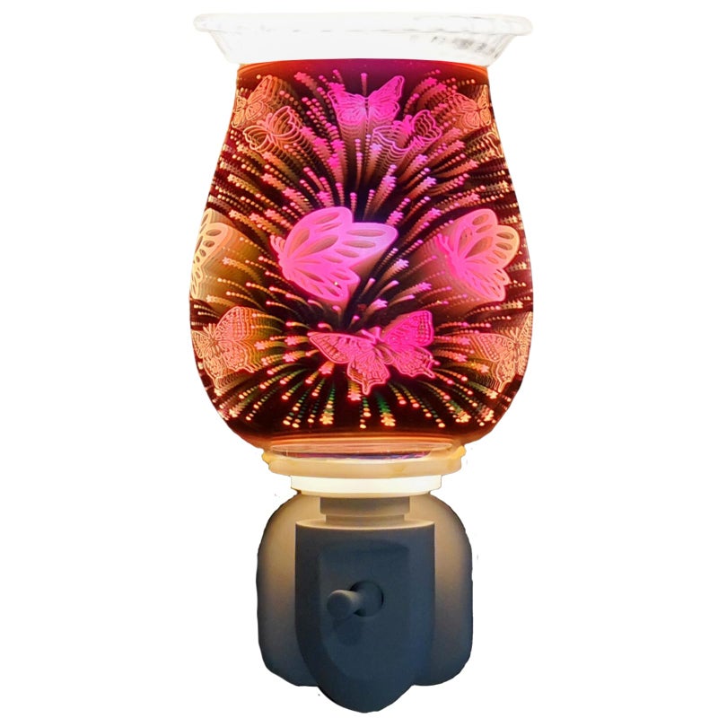 Cello 3D Holographic Plug In Wax Melt Burner  Oil Burner The Butterfly electric oil burner and wax burner creates a stunning design when lit and releases fragrance around your home One Size
