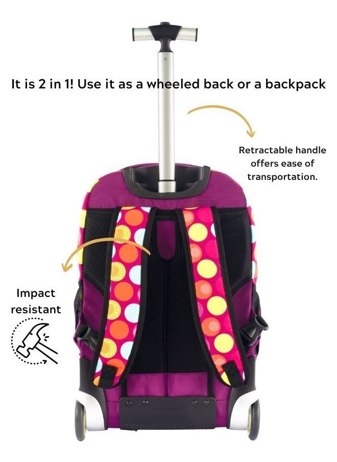 pierre cardin Pierre Cardin Trolley Backpack Set of 3-Purple Polka Dots Design  - Image 4