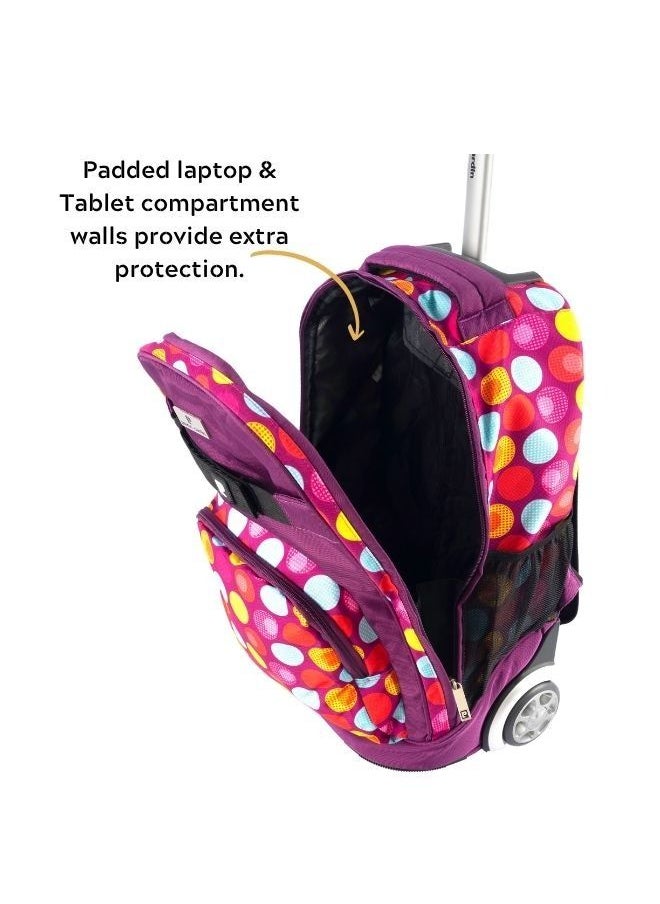 pierre cardin Pierre Cardin Trolley Backpack Set of 3-Purple Polka Dots Design  - Image 5