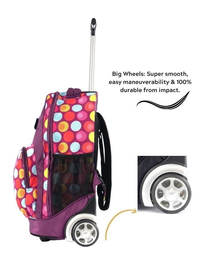 pierre cardin Pierre Cardin Trolley Backpack Set of 3-Purple Polka Dots Design  - Image 3