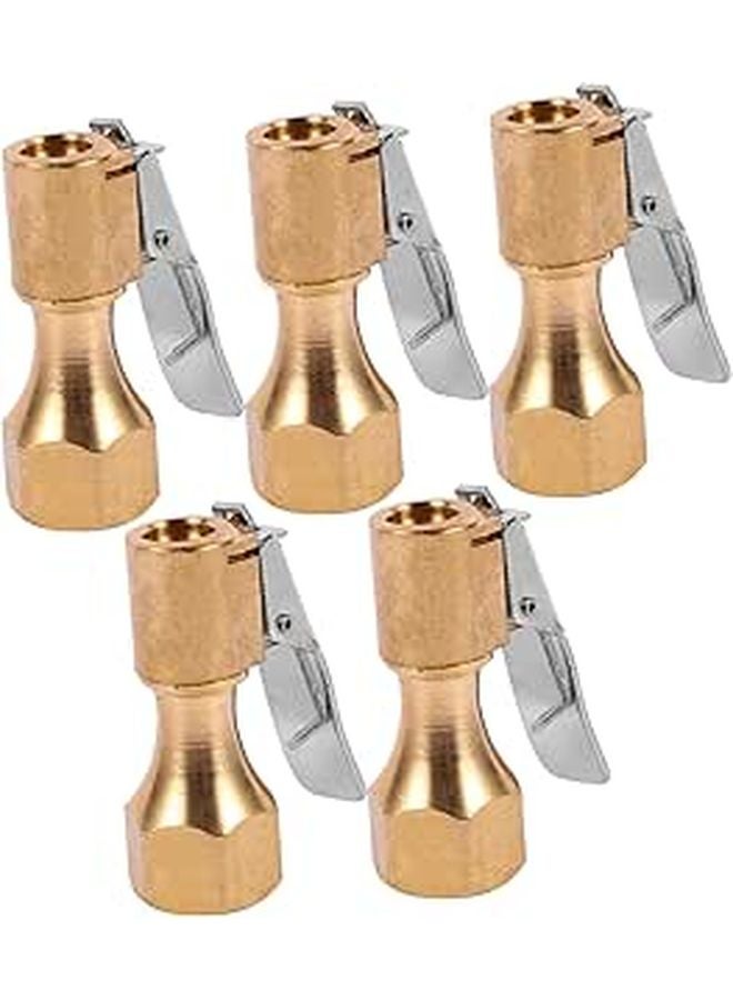 5pcs Heavy Duty Copper Air Chuck With Clip For Tire Inflator Durable Construction Secure Inflation - Image 1